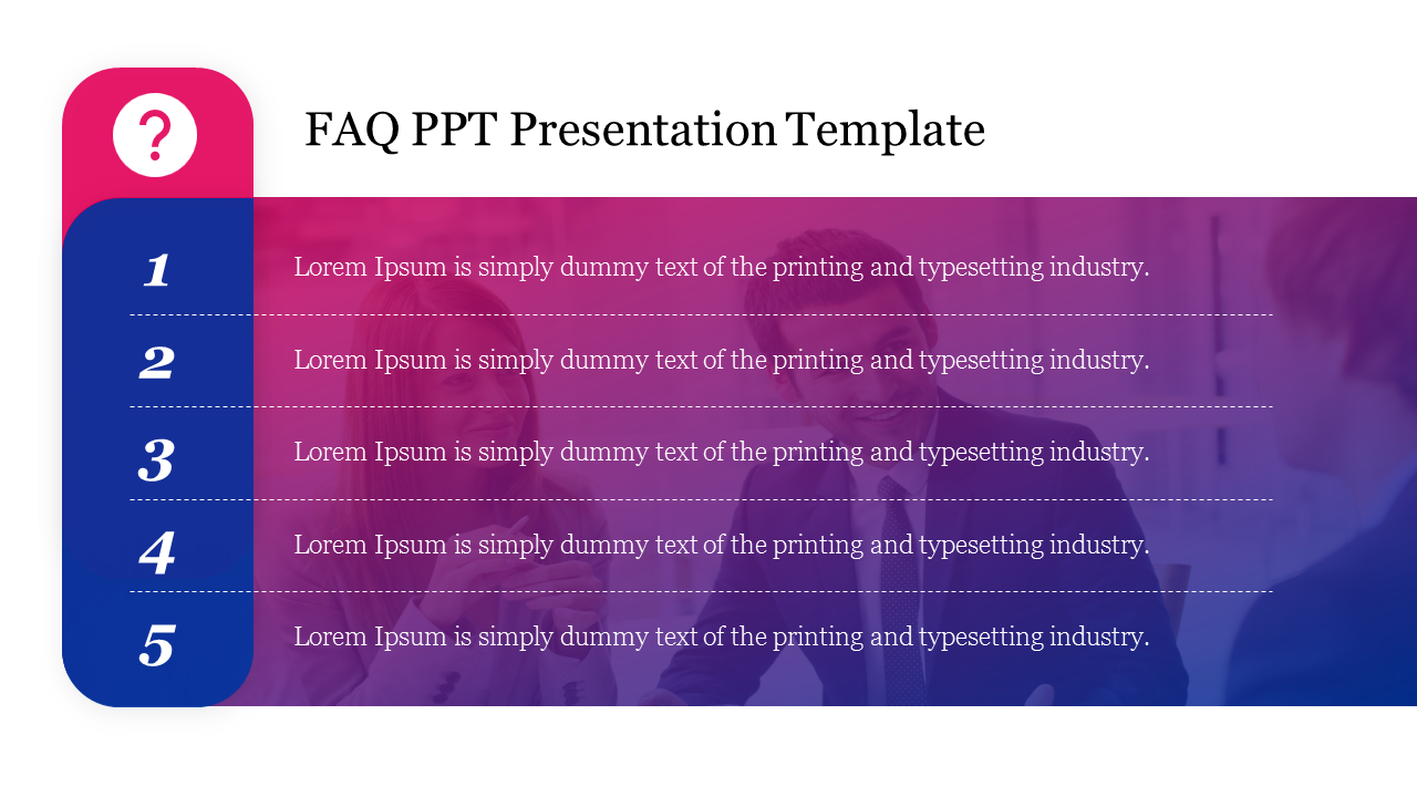 FAQ PPT Presentation Template